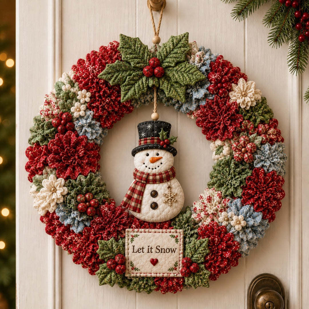 DIY 3D Christmas Fabric Poke Art Wreath Decoration Kit