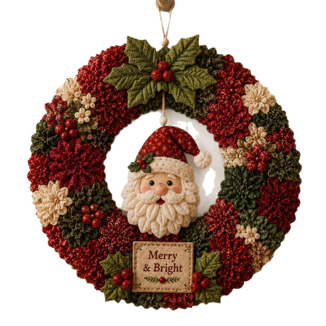 DIY 3D Christmas Fabric Poke Art Wreath Decoration Kit