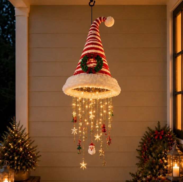 New Product Xmas Hanging Hat Decor Lamp Christmas Hat Pendant Light