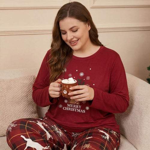Cartoon Elk Christmas Pajama Set